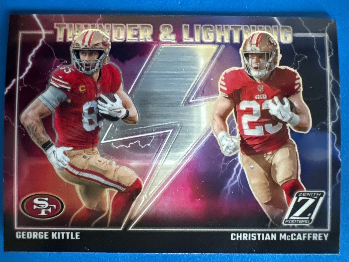 2023 Panini Zenith Thunder Lightning #18 Christian McCaffrey, George  Kittle