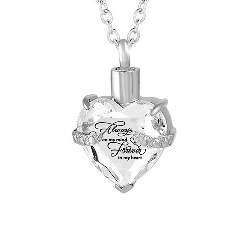 Cremation Ashes Urn Necklace Ashes Heart Pendent Jewelry For Memorial