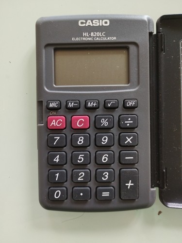 # CASIO HL-820-LC" CALCULATRICE DE POCHE - EURO - 10 DIGITS- CALEPIN RIGIDE # - Photo 3/6
