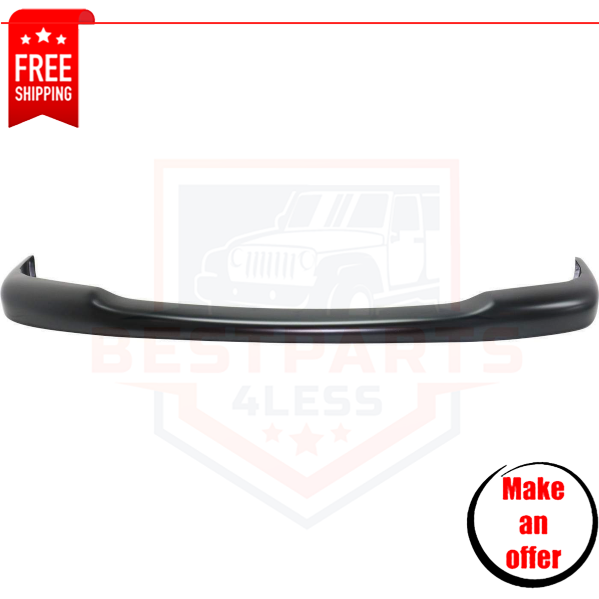 Front Bumper Face Bar For 1998-2000 Dodge Durango & 1997-2000 Dakota - Black Steel