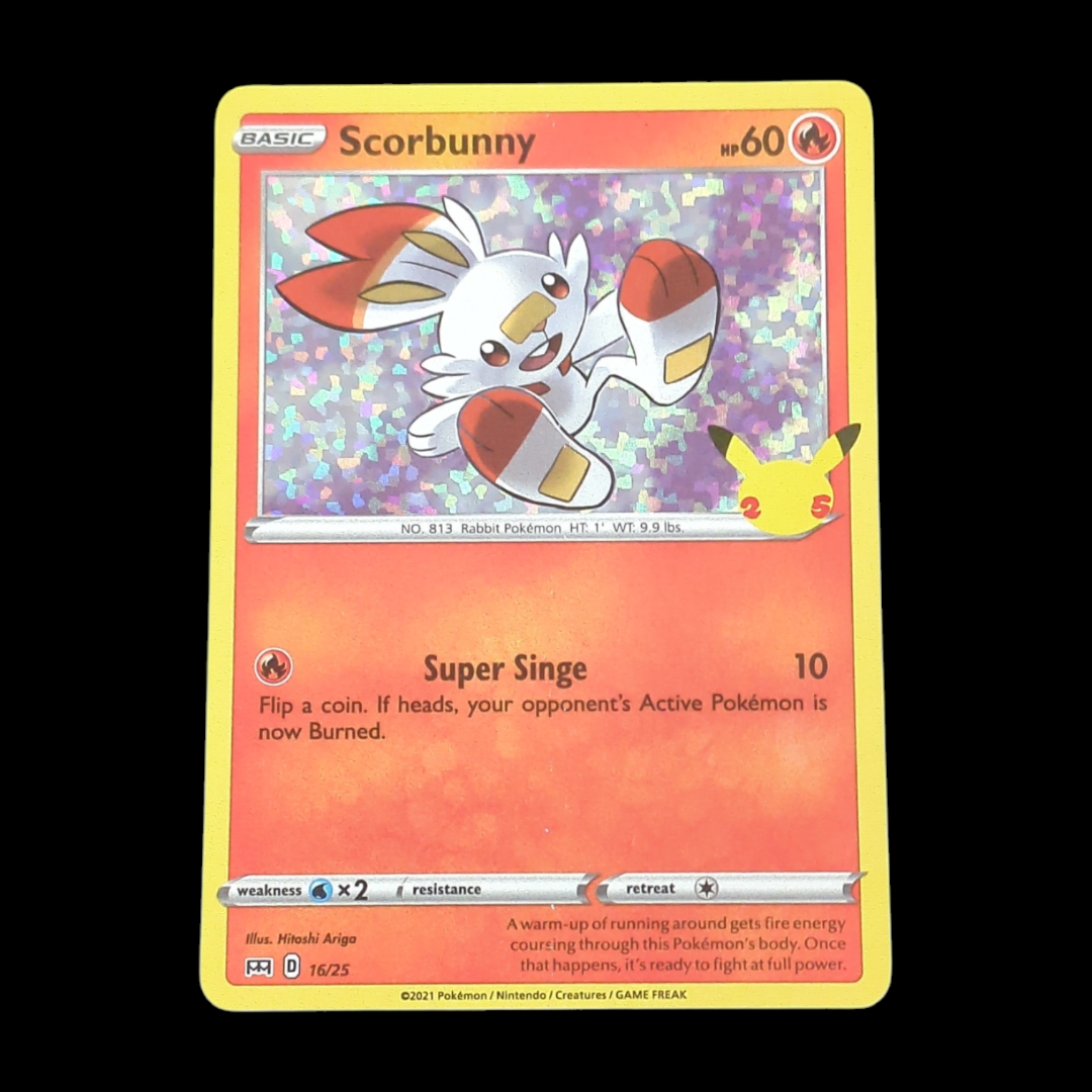 scorbunny mcdonalds pokemon card (16/25) [McDonald's 25th Anniversary] Hitoshi Ariga McDonalds 25th Anniversary Promos Singles Pokemon Scorbunny - 16/25 -