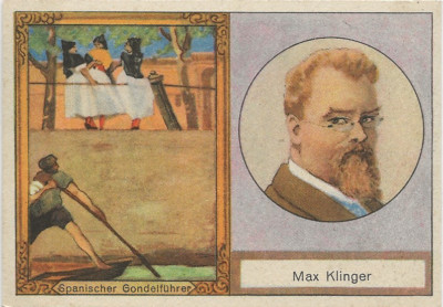 54/134 SAMMELBILD DEUTSCHER MALER M. KLINGER LEIPZIG ROM SPANISCHER GONDELFÜHRER