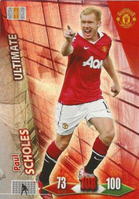 Manchester United 2011 ADRENALYN PAUL SCHOLES ULTIMATE FOIL CARD BY PANINI
