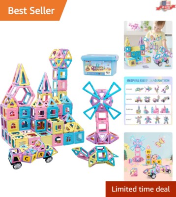 136-Piece Magnetic Building Blocks Set - STEM Educational Toy for Ages 3+