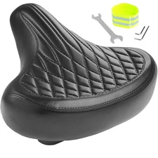 Wide Bike Seat for Men Women Comfort - Oversized Soft Saddle 
