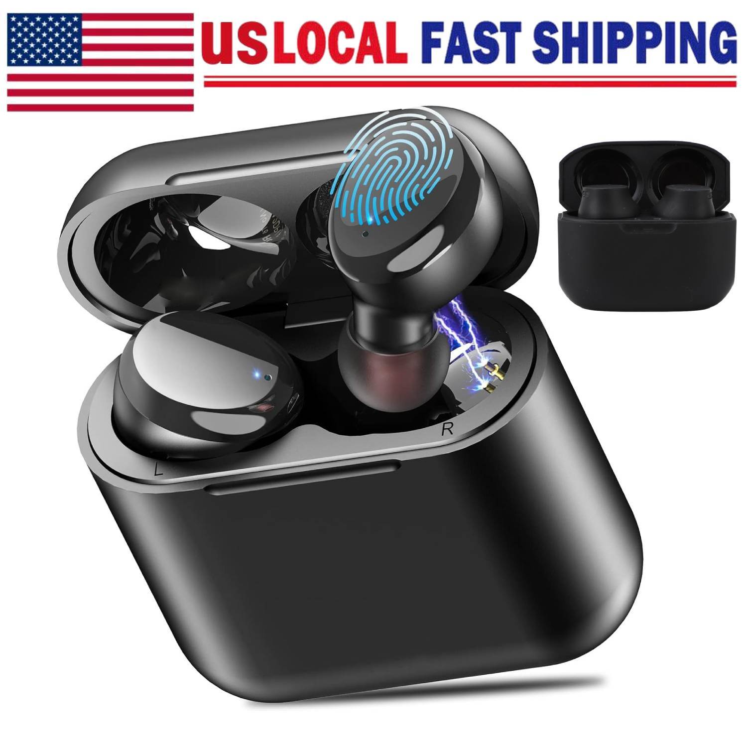 Bluetooth 5.0 Wireless Earbuds TWS Mini In-Ear Headphones with Deep Bass