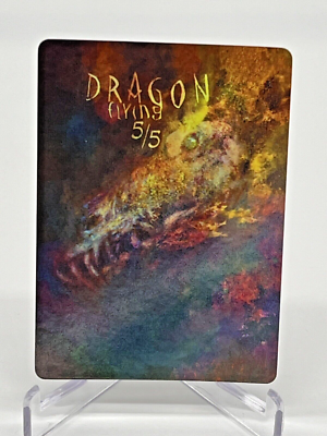 Nils Hamm MTG Full Art Foil 5/5 Dragon w/Flying Token 2023 Kickstarter  Magic