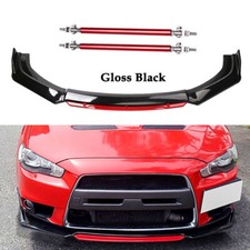 Front Bumper Lip Body Kit Splitter Spoiler For Mitsubishi Lancer 08 Glossy Black Front Bumper Lip Body Kit Splitter Spoiler For Mitsubishi Lancer 08 Glossy Black