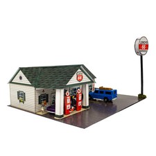 1/64 Leroy's Gas Station Scale Model Fits AFX, Aurora Race Track, Hotwheels