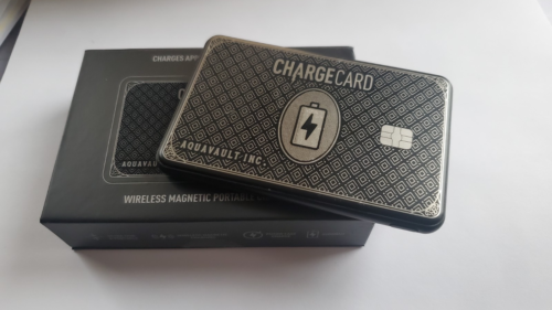Aquavault Portable Ultra Thin Wireless Fast Phone Charger- 500mAH Lithium Batt.