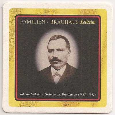Family brewery Leikeim - old beer mat ''Johann Leikeim''