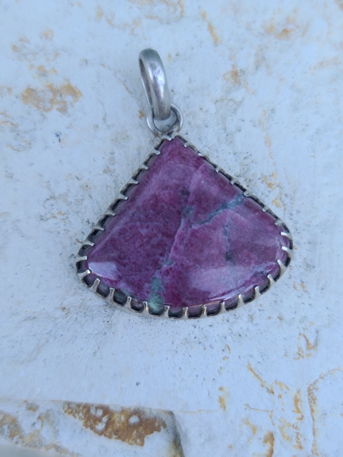 VTG Sterling 925 Solid Silver Ruby Zoisite Gemsto… - image 6