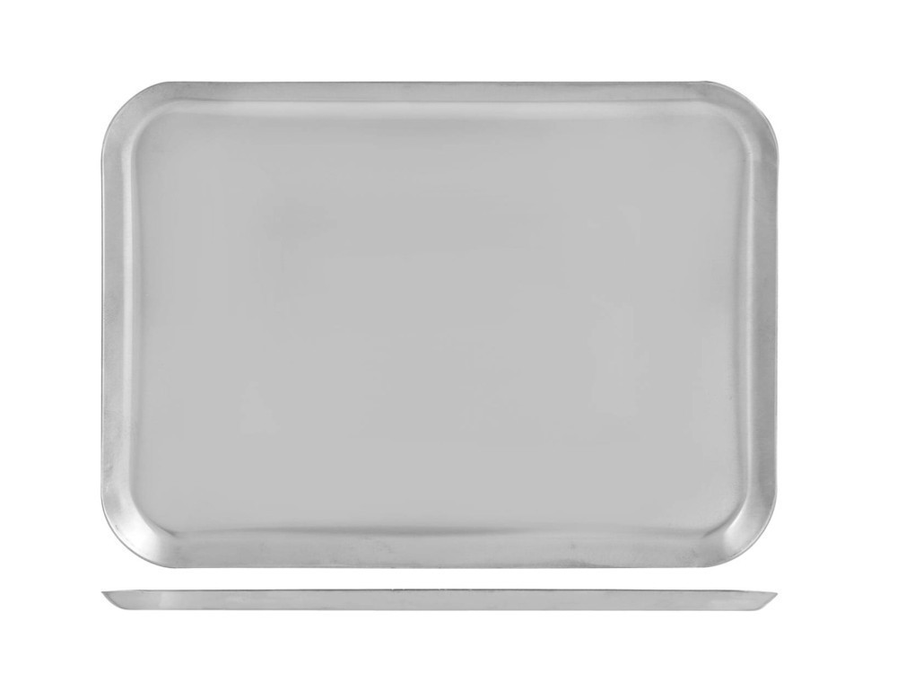 Bandeja Inox Pastelería Rectangular De 26X19 Cm Gris Home