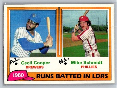 1981 Topps Cecil Cooper/Mike Schmidt HOF1995 AL & NL RBI Leaders #3