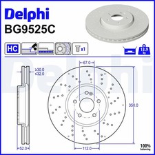 2x DELPHI Bremsscheibe belüftet gelocht Ø350mm für Mercedes-Benz GLA H247 CLA 2x DELPHI Bremsscheibe belüftet gelocht Ø350mm für Mercedes-Benz GLA H247 CLA