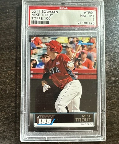 Mike Trout 2011 Bowman - Topps 100 Mike Trout #TP90 (RC) PSA 8