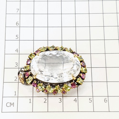 Jewellery 60ct+ Natural Quartz Pendant 925 Sterling Silver /NP49609 - Picture 3 of 8