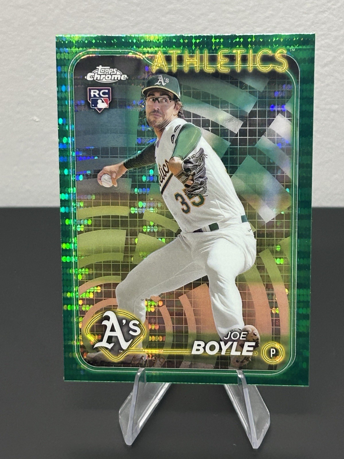 2024 Topps Chrome Joe Boyle Rookie #91 Green Sonar Refractor 44/99 Athletics