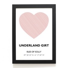 A4 PRINT - Underland Girt, Isles of Scilly - Word Heart Design - SV9217