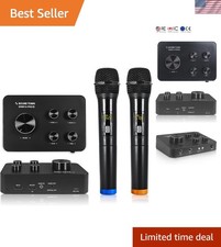 16 Channels Wireless Microphone Karaoke Mixer System, Supports HD ARC, Optica...