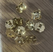 Ten 9mm Gold Plated Butterfly Nuts Earring Backs