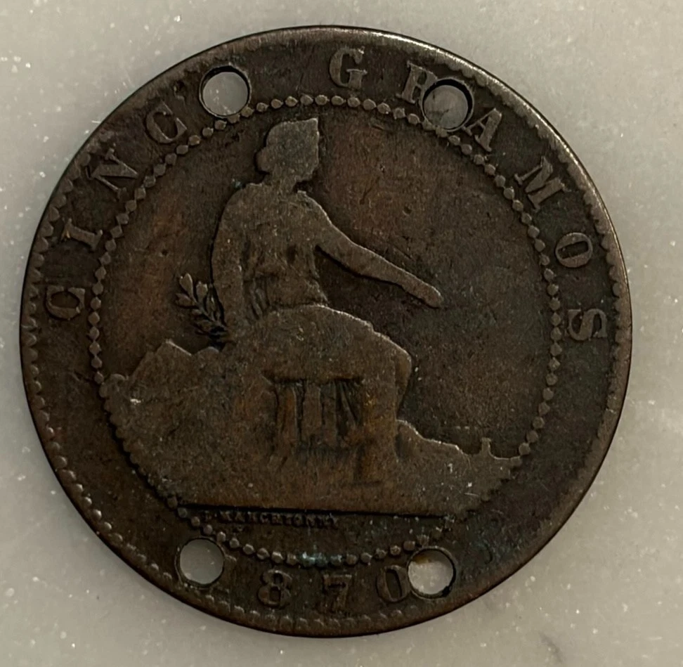 NGC-AU58BN スペイン 1870 OM 1センティモ 銅貨 【公式通販】