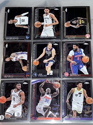 Lot Of 9 NBA Basketball 2025-26 Topps Chrome Cards Victor Wembanyama Ja Morant
