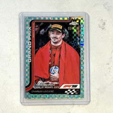 2025 Topps Chrome F1 #129 Charles Leclerc Aqua Checker Flag Refractor /199