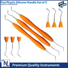 Instrumento de mango de silicona dental plano instrumento de relleno de plástico compuesto