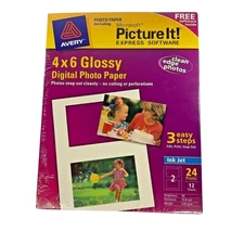 AVERY Digital Photo Paper Glossy Inkjet 4 x 6 Photos w/ Software 2 Pkgs of 24