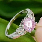 14K White Gold Plated Round Cut Simulated Pink Sapphire 2.0Ct Engagement Ring