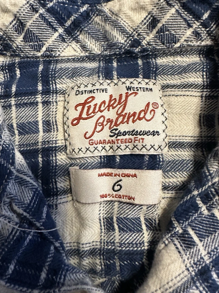 Lucky Brand Long Sleeve Button Down Western Print Boys Sz 6 See Desc T14 - Image 3 of 4