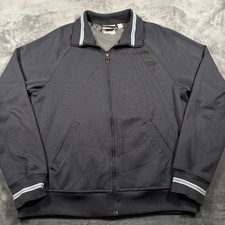 Vintage Y2K Puma Track Jacket Mens Large Charcoal Gray Athletic Raglan Sleeve