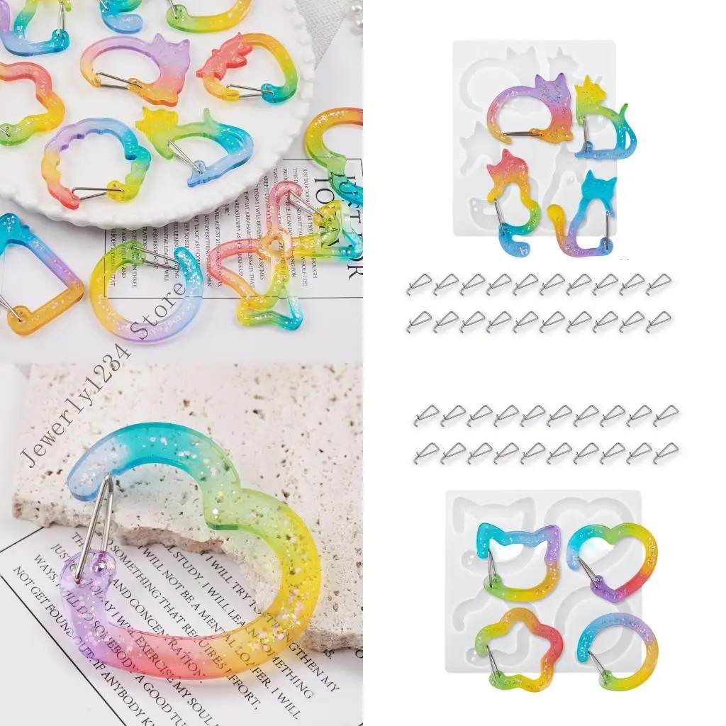 Silicone Cat Earring Molds for Resin Jewelry Making DIY Pendants