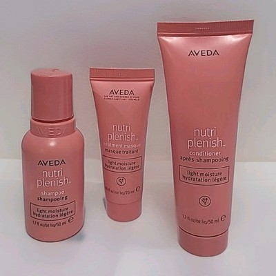 AVEDA Nutriplenish Light Moisture Shampoo/Masque Treatment/Conditioner- Travel 