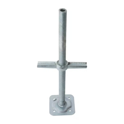 24-Inch Galvanized Steel Adjustable Leveling Jacks with Heavy-Duty Base Plate an