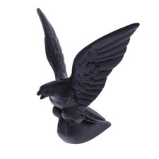 Die-cast American Eagle Hood Ornament - Matte Black 4.5 W X 4.5 H