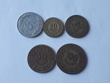 LOT OF 5  TUNISIA  COINS  5    - 100   MILLIMES  1960- 1983    !!!!!!!!