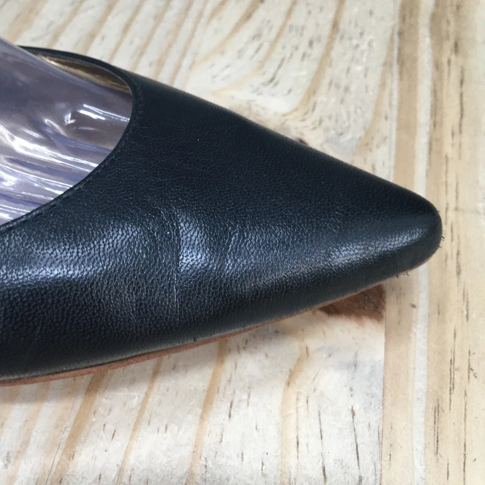 Sandalias planas Sam Edelman para mujer 7,5 M Hadley puntiagudas con cordones de cuero negro Foto 4 de 4