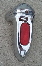 Vintage Monark Bicycle Rear Fender Reflector Taillight Housing Alloy Red Metal