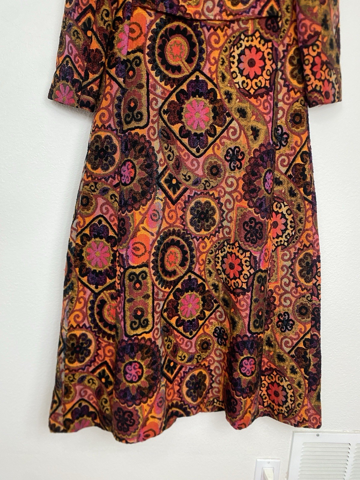 Vintage Saks Fifth Ave Womens Multicolor Floral Tapestry Coat XS EUC Cottagecore image 6