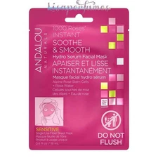 Andalou Naturals Instant Soothe and Smooth Hydro Serum Facial Mask 0.6oz