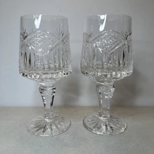 (2) Vintage Tyrone Crystal Slieve Donard White Wine Goblet Ireland Glass 5.75”