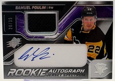 2022-23 SPx Samuel Poulin Rookie Auto Jersey Spectrum /35 Penguins RC SP