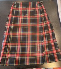 Vintage O'Neil of Dublin 100% Wool Red Tartan Plaid Kilt | Skirt Size 16