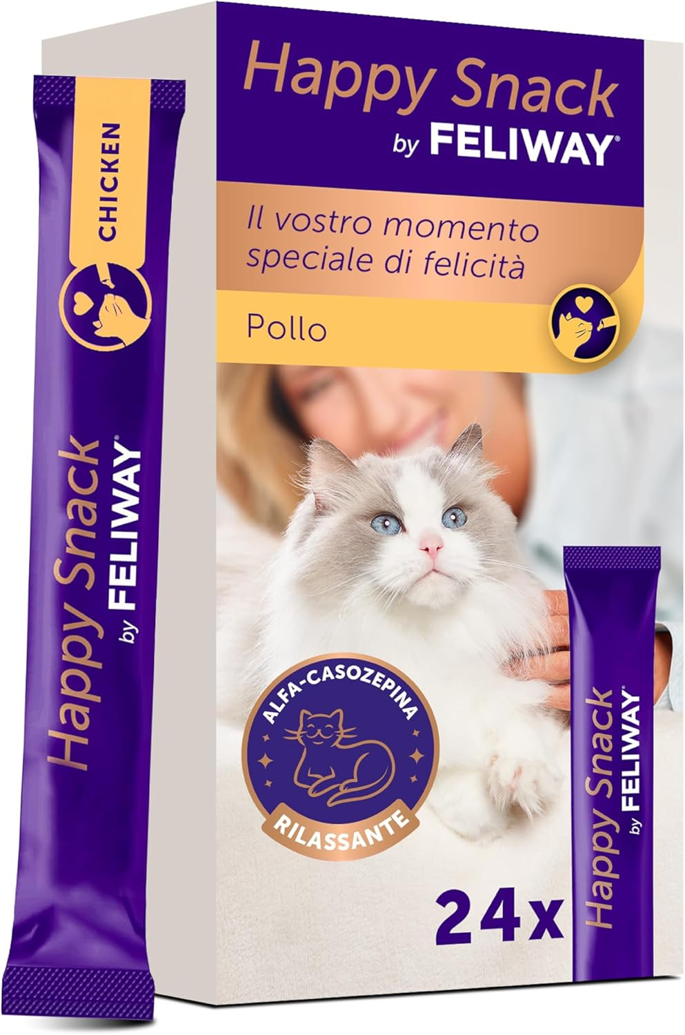 Happy Snack by Feliway - 24 Stick Calmanti per Gatti Ansiosi
