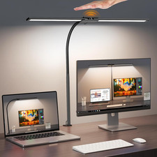 LED Desk Lamp for Home Office Eye-Caring Dual Head Desk Light with Flexible Go