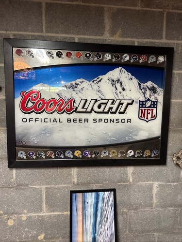 NFL COORS LIGHT BEER MIRROR SIGN LOGO FOOTBALL Pick Up Only COLLECTIBLE