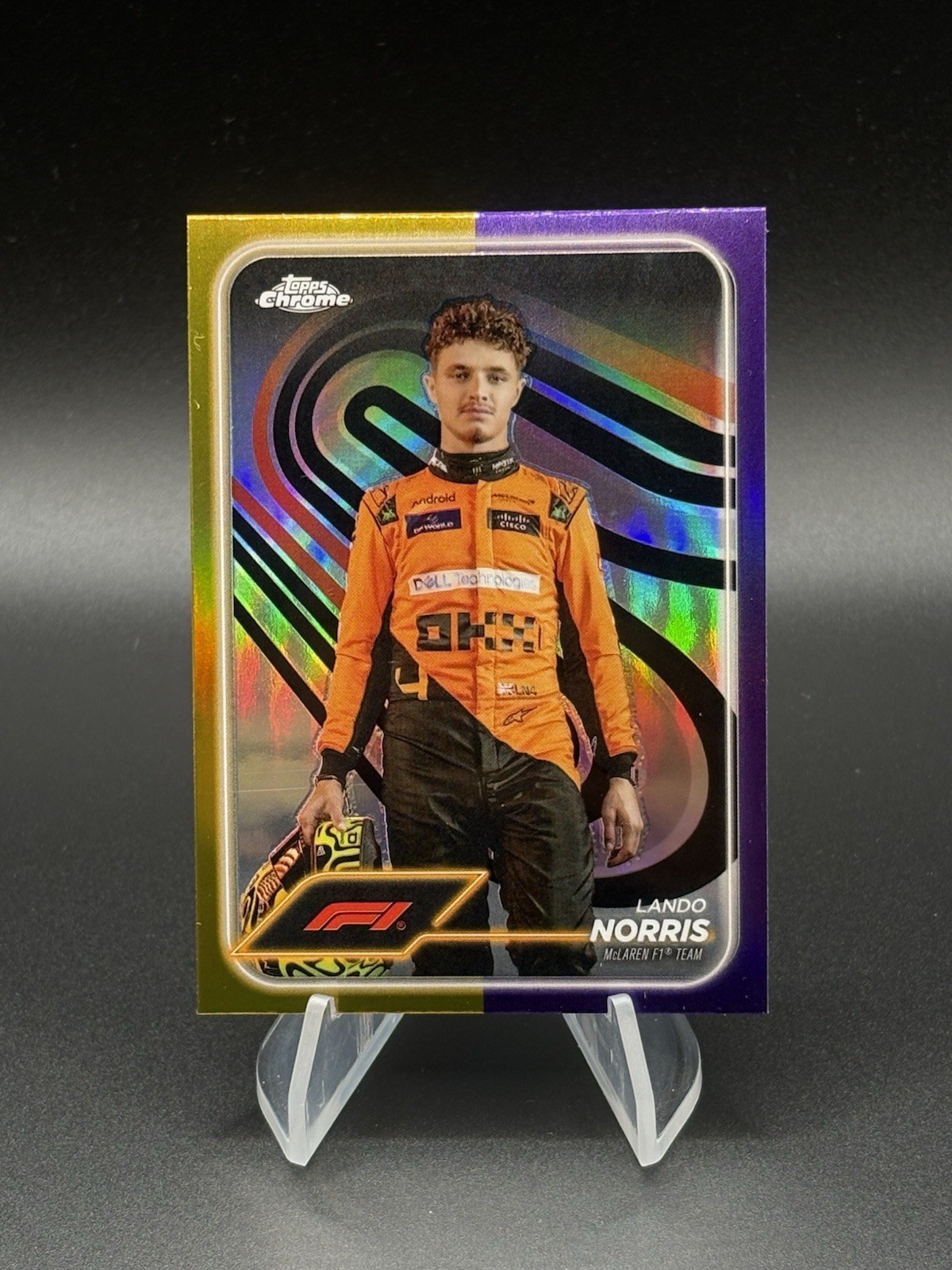 2024 Topps Chrome F1 Lando Norris F1 Drivers Gold & Purple Refractor #7 McLaren
