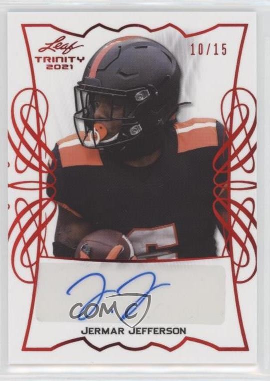 Jermar Jefferson Leaf Trinity Portrait Autographs #TPAJJ2 Spectrum Red Holo